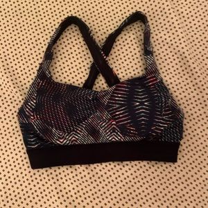 Cheque Padded Sports Bra
